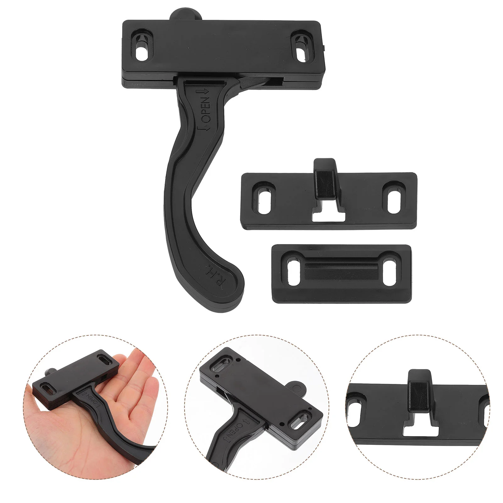 

Rv Door Lock Screen Grip Refit Window Latch Replacement Trailer Handle Black for