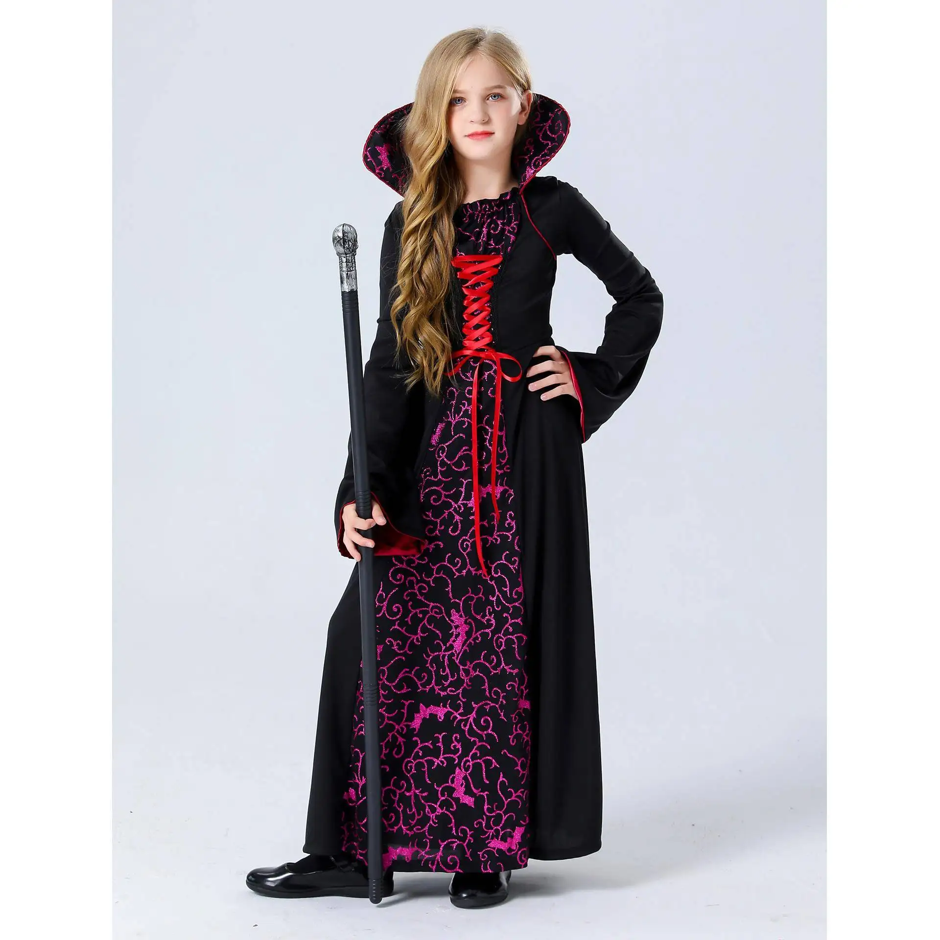 할로윈 뱀파이어 악마 궁정 여왕 마녀 의상 파티 역할극 부모-자녀 드레스 업 의상 민족 무대 의상 여성용