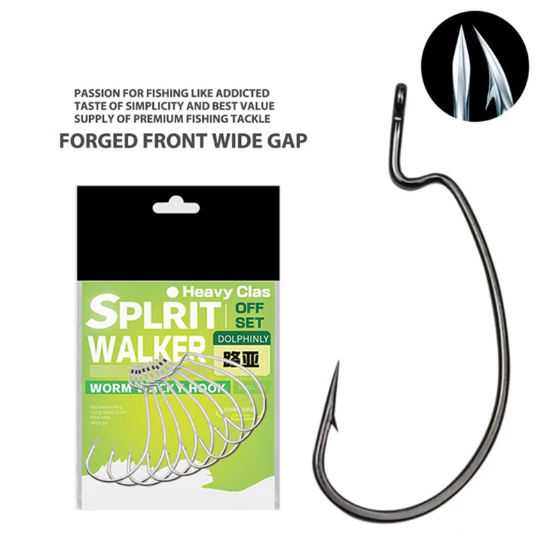 10 Uds. Señuelo de manivela, anzuelo de gusano con púas, Abdomen mejorado, perca de pesca en alta mar, accesorios de Pesca