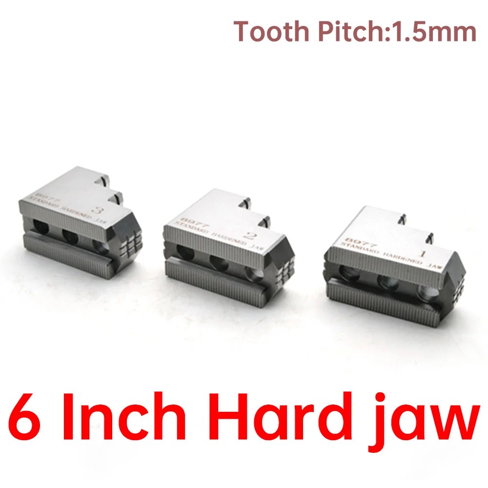 

6 Inch High Quality Hydraulic Hard Jaws Hydraulic Pneumatic Chuck Three Jaws Strong Hard Jaws Lathe Chuck Hard Jaws