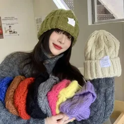 Gorro de lana para mujer, gorro de punto, cálido, a la moda, invierno, 2023