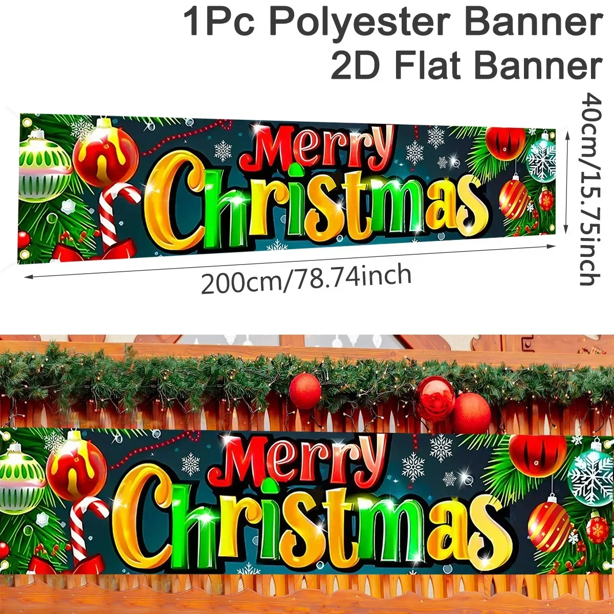 VIKAMA Banner met kerstthema 2026 Nieuwjaar Happy Family Decoratie Binnenplaats Hangende Achtergrond Feestdecoratie