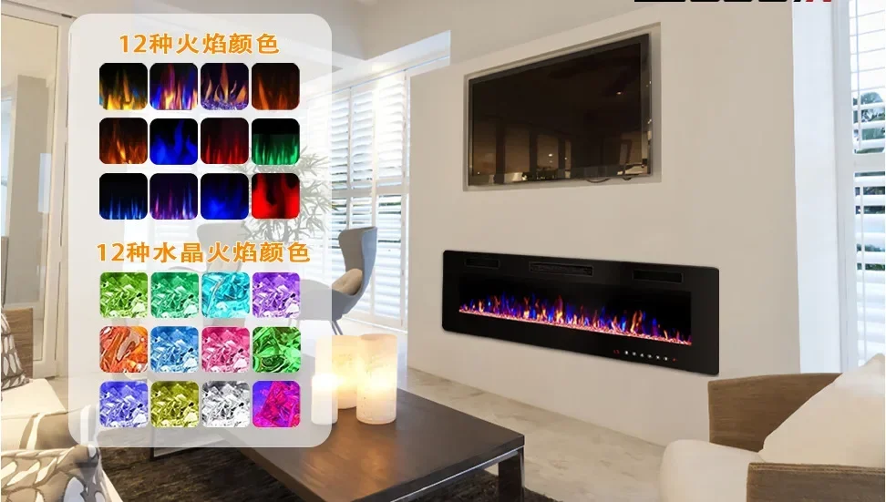 American electric fireplace embedded new decorative electronic simulation flame home take Heater fireplace