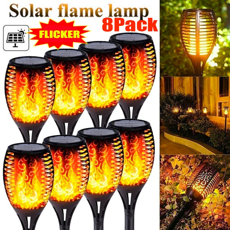 Outdoor Light Torch Solar Light Patio Garden Dancing Flickering Flame Lamp Landscape IP65 Waterproof Lawn Lamp Path Lighting