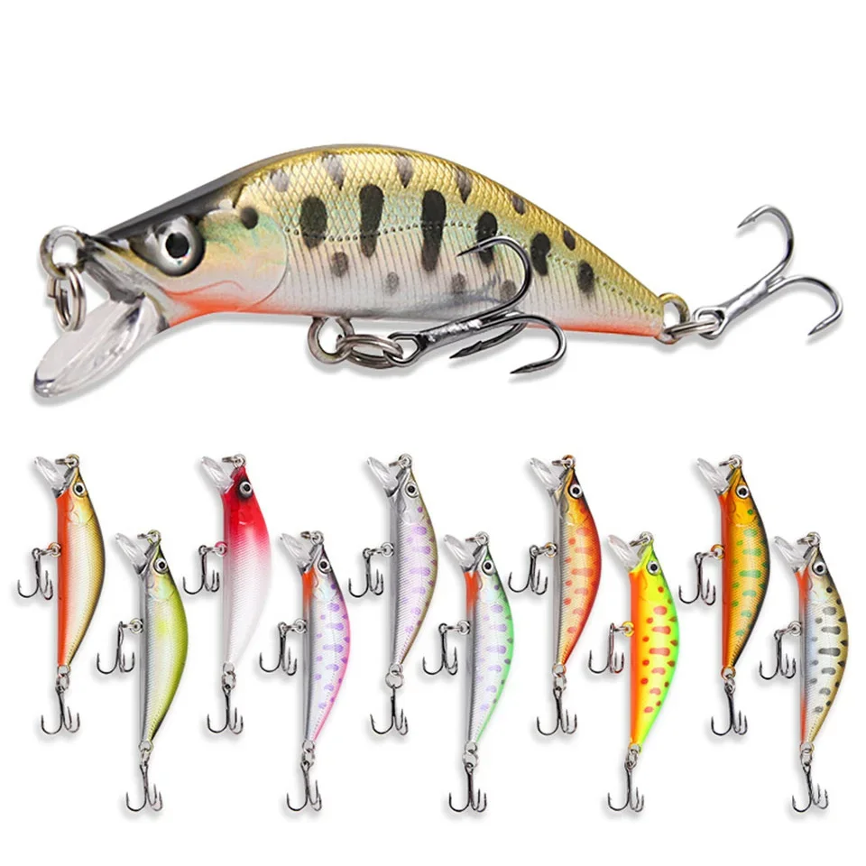 1Pc 7.1Cm 5G Artificial Sinking Mino Bait 3D Eye Hard Bait Swing Crank Bait Parker Carp Bass White Sand Fish Fishing