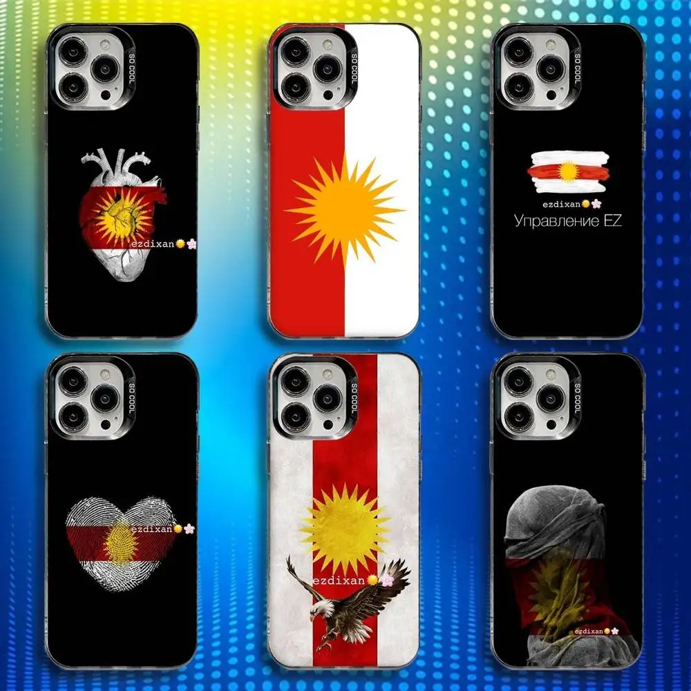 

Y-Yazidi Flag Ezidxan Phone Case For iPhone 16,15,14,13,12,11,Mini,Pro,SE,MAX White Matte Shockproof Cover
