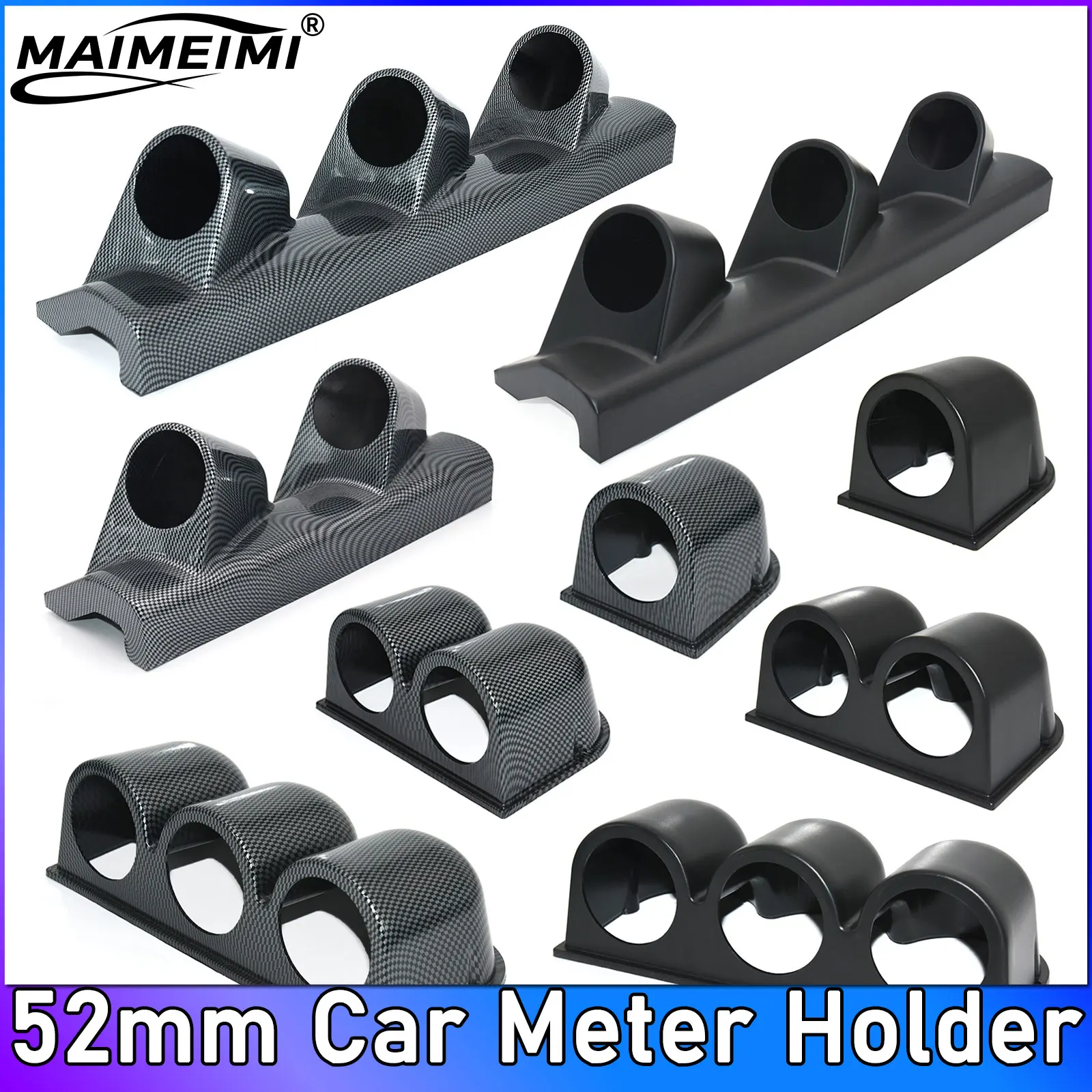 Car Gauge Pod Universal Black Single Double Triple Car Meters Holder For Left Hand Drive Car For 2 Inch 52mm Gauges Accessori