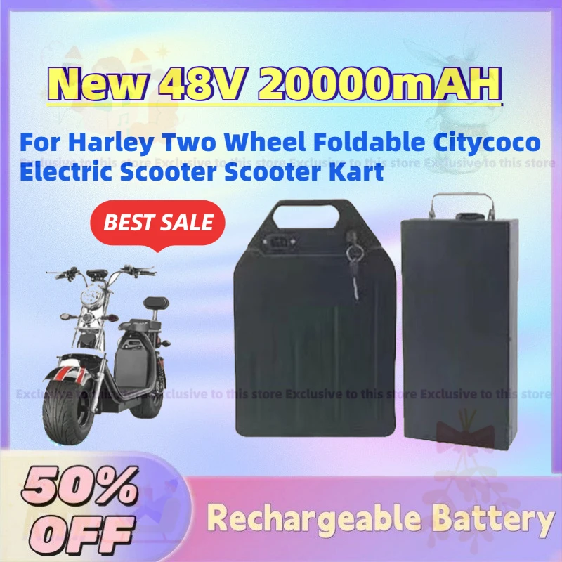 

Fast Shipping New 48V 20AH Rechargeable Li-Ion Battery for Harley Two Wheel Foldable Citycoco Electric Scooter Scooter Kart