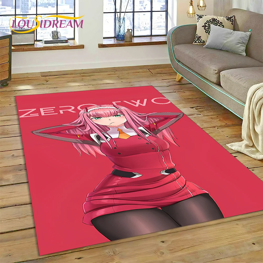 3D Zero Two Sexy Girl DARLING in The FRANXX Cartoon Carpet Rug for Bedroom Living Room Home Sofa Decoration,kids Decor Floor Mat