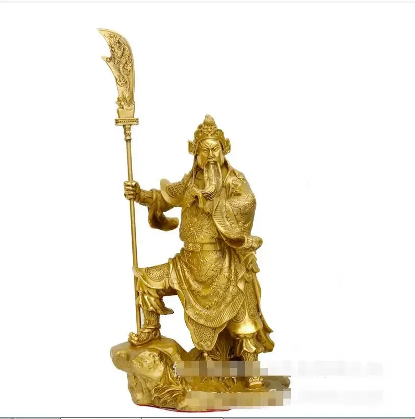 

Pure brass Shangshan Guan Gong ornament, Wu Caishen statue, home handicraft ornament