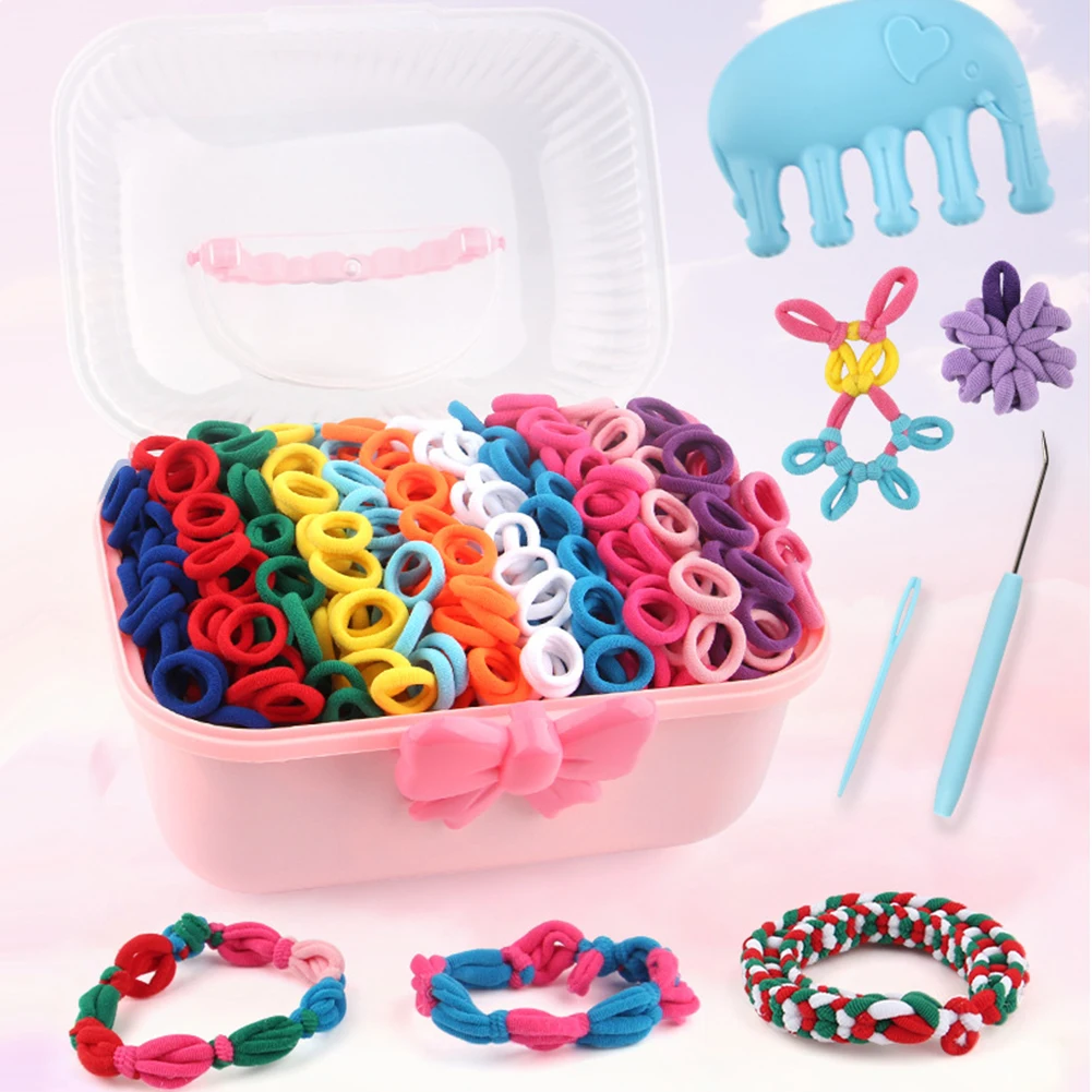Kids DIY Weaving Loom Kit Elastic Rope Bracelets Making Toy for Adults Girls Birthday Gifts Handcrafted Jewelry Bracelets Bangle