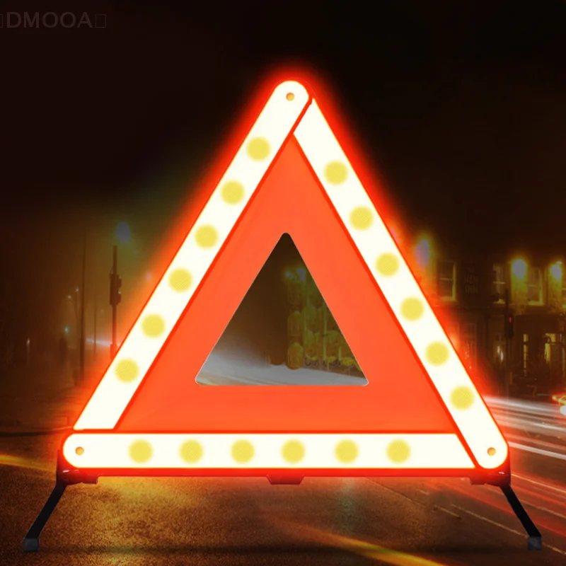 NEW Folded Stop Sign Tripod Car Emergency Breakdown Hazard Warning Triangle Red Safety Reflector Warning Sign