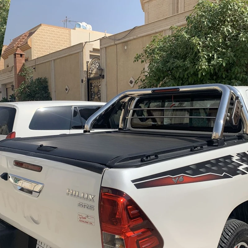 

Manufacture Retractable Tonneau Cover Pickup Truck Bed Cover Roller Lid Chinese for Hilux Black Carton 1 Set Hard Type