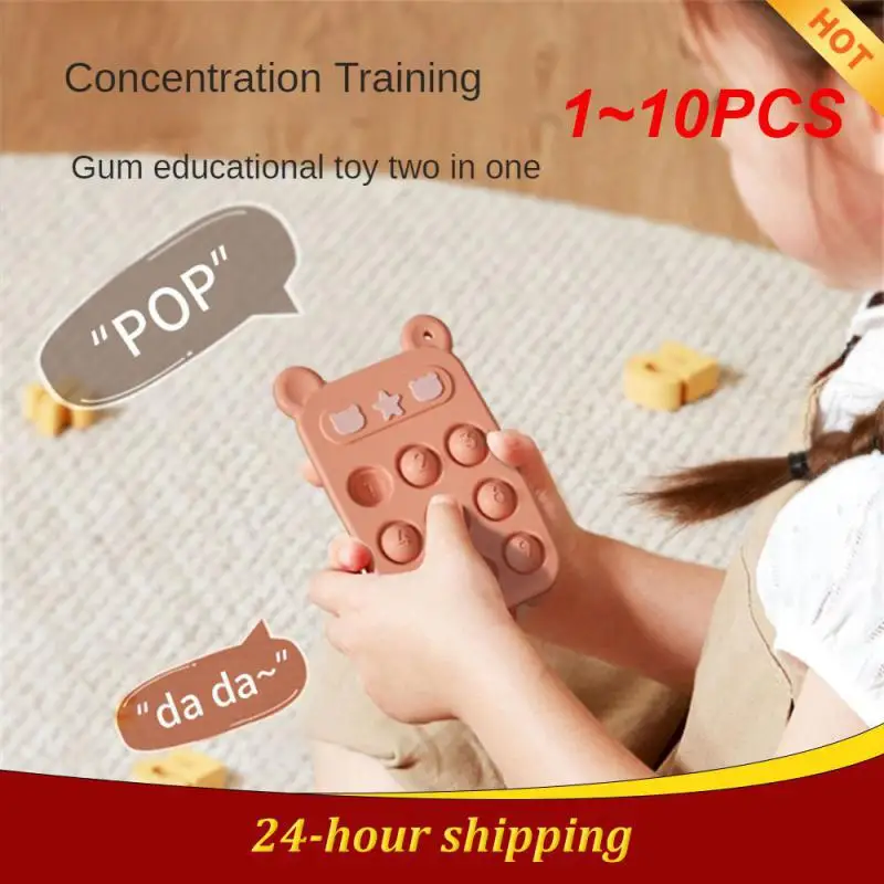 

1~10PCS Early Education Teether Cartoon Soft Mobile Phone Shape Puzzle No Deformation Toy Silica Gel Taste