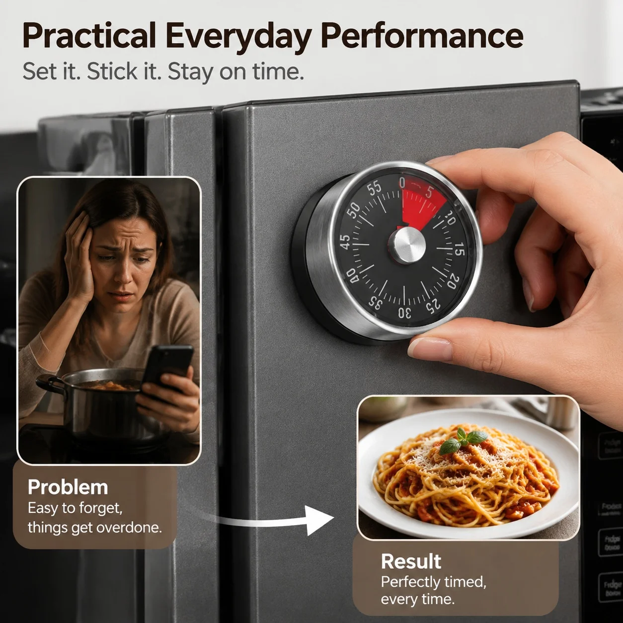 Countdown Reminder Magnetic Mechanical Visual Timers Classroom Baking Clock For Teaching Meeting Kitchen Cooking Baking Working