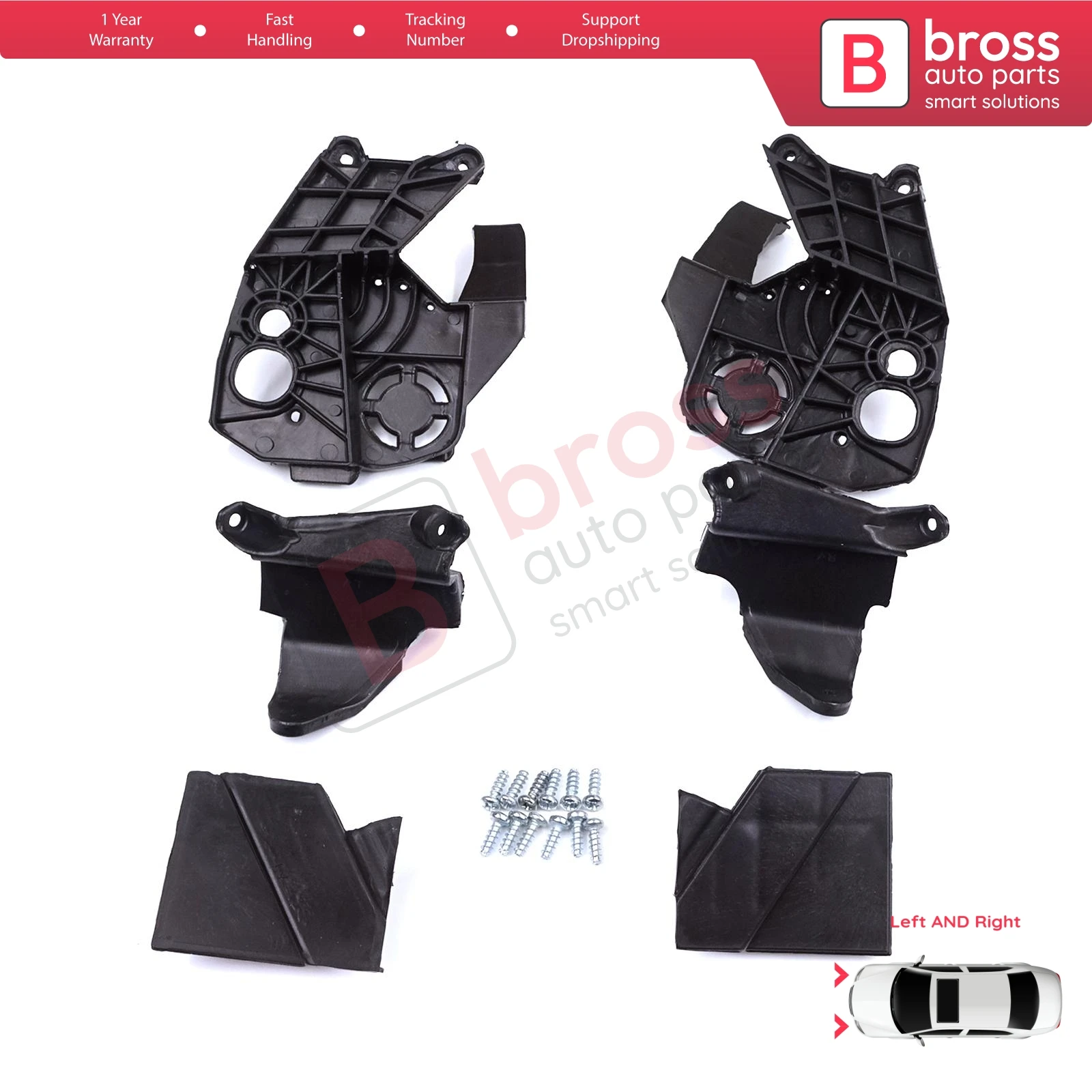 BHL584 Headlight Holder Mount Repair Bracket Tab Set Left Right Side for Peugeot 3008 5008 MK2 2016-2024 9814255880 9814255780