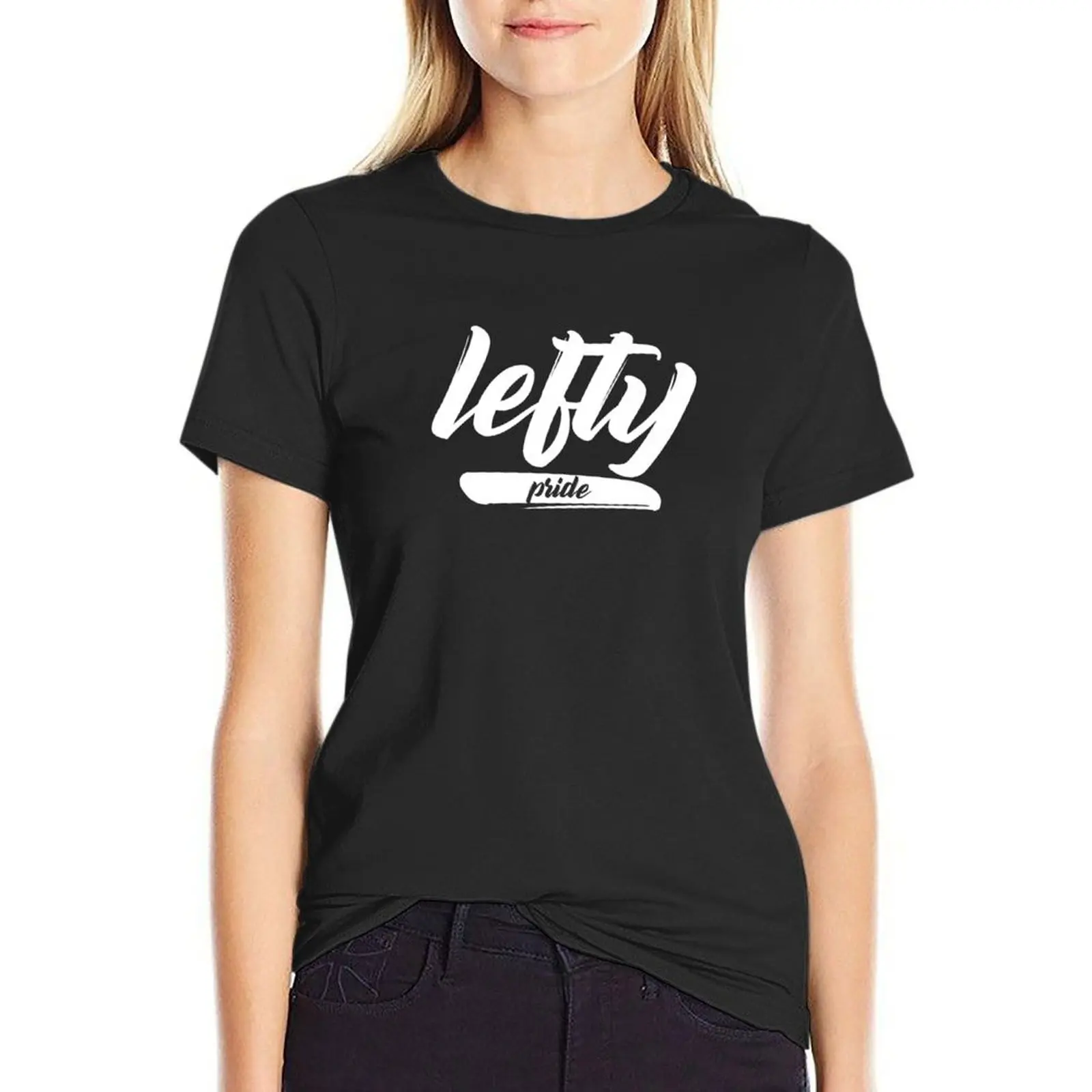 Lefty-T-shirt bonito do orgulho do orgulho das mulheres, roupa do vintage, moda extragrande das senhoras