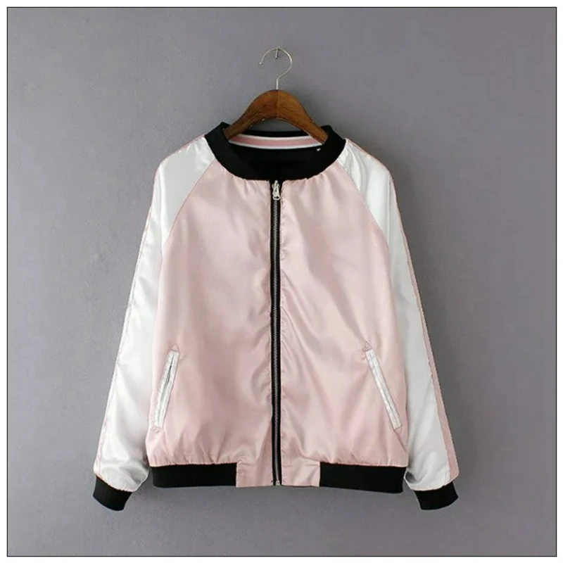 

European American Style Women Casual Wear Flower-embroidered Color-blocked Stand-up Collar Baseball Jacket for Women 2026 Autumn