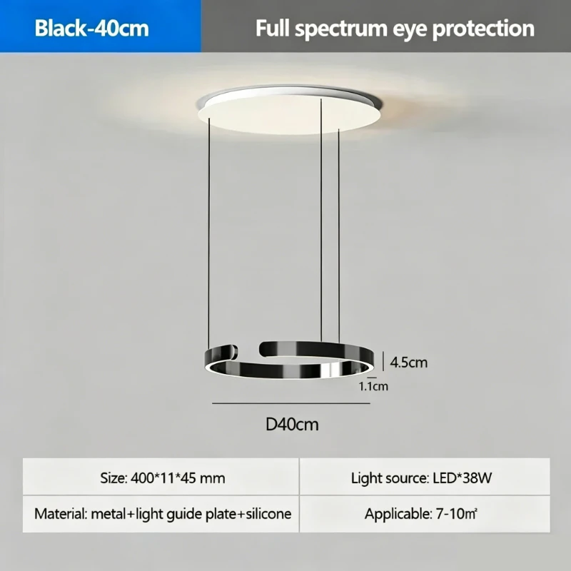 SANDYHA Moderne ringhanglamp Afstandsbediening Dimbaar Warm wit Oogbescherming Led-kroonluchter Keukeneiland Eetkamer