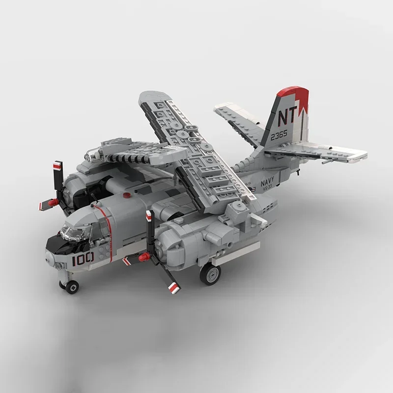 Military Model Moc Building Bricks 1:35 Scale S-2 Tracker Fighter Technology Modular Blocks Gift Christmas Toy DIY Sets Assembly