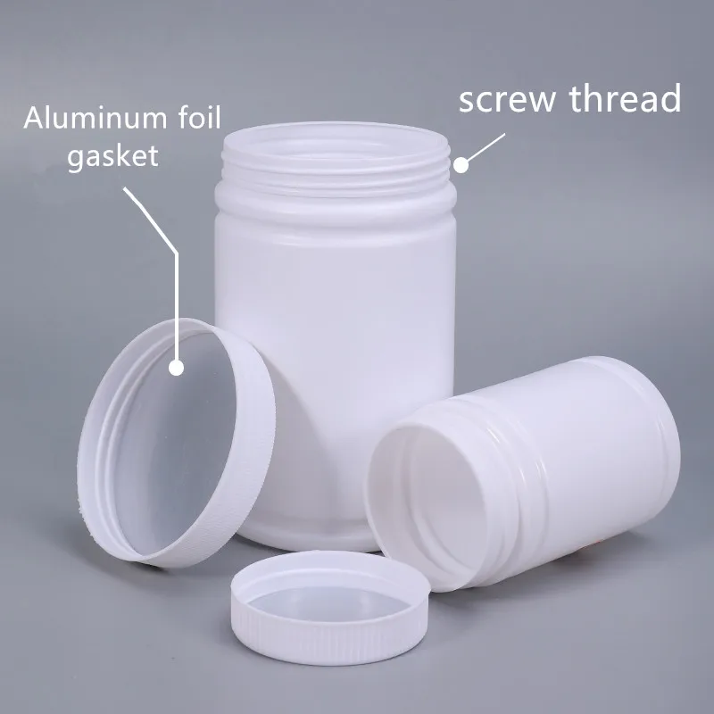 300ML-1000MLPlastic Jar Blow Molded HDPE Material Screw Cap with Aluminum Foil Gasket  White Plastic Tank Sealed Leakproof 1 pcs