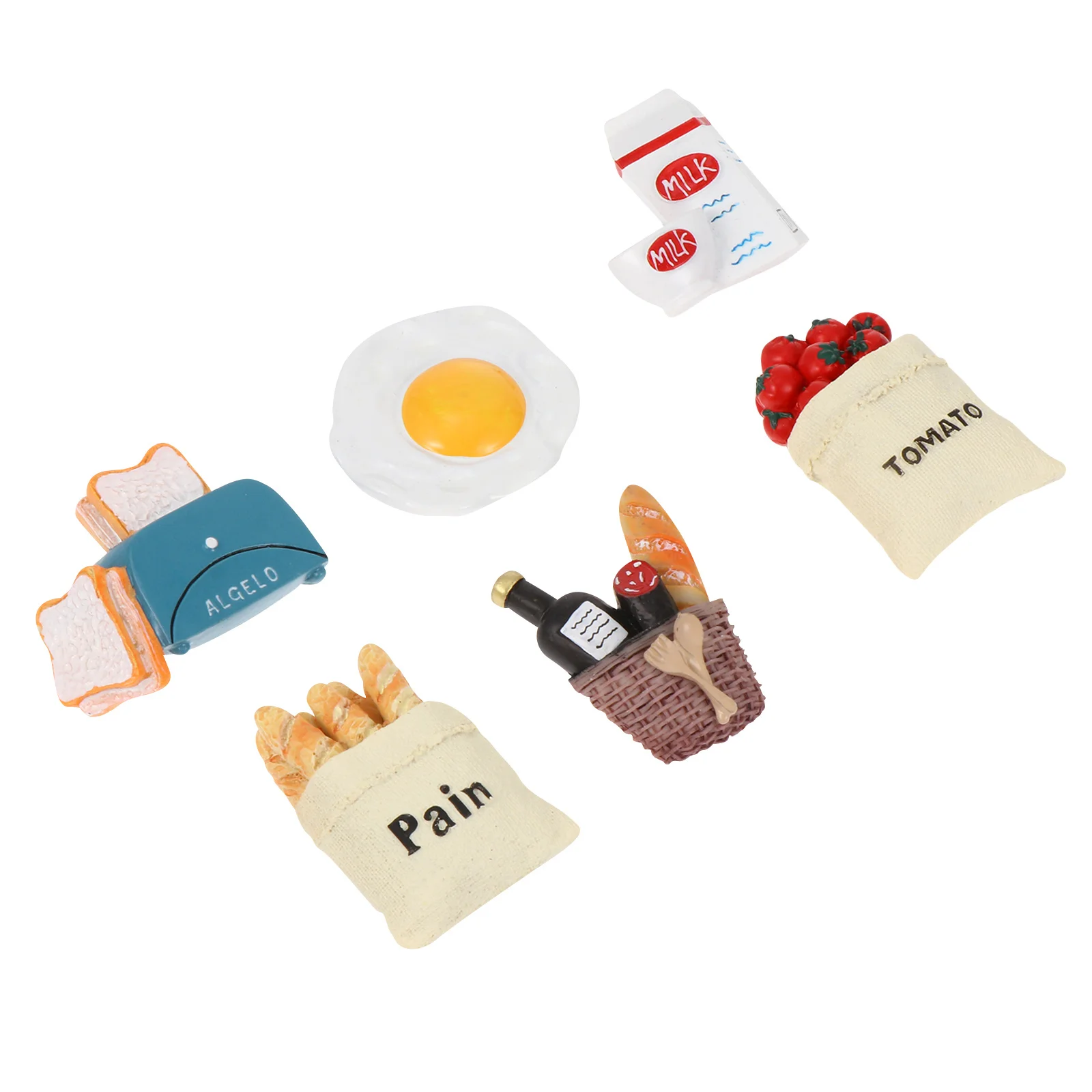 

6Pcs Creative Breakfast Shape Refrigerator Stickers Home Decor Fridge Accessories Smooth Edges Eye-Catching Design