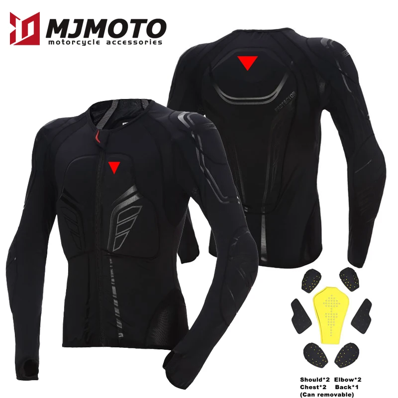 Motorcycle Full Body Armor Jacket Protective Moto Underwear Anti-collision Cycling Riding Clothes Pad Motocross Tops Reflective