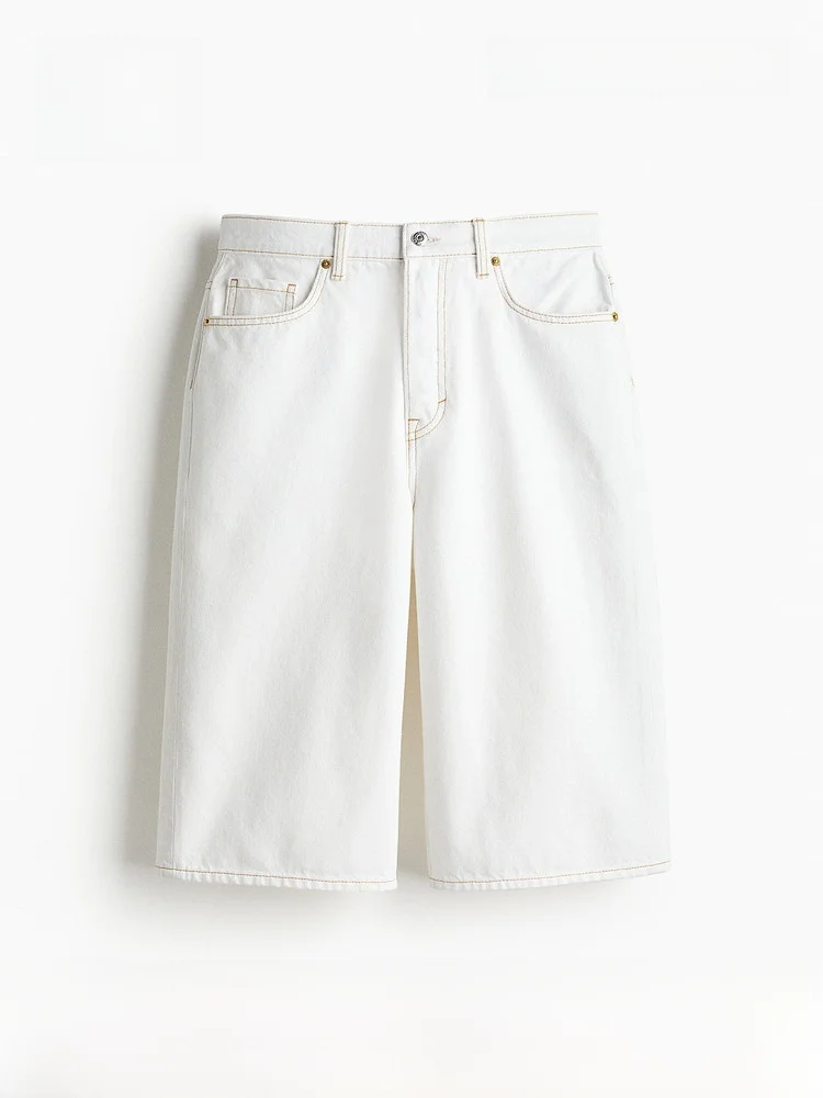 

High Waist Knee-Length American Style Women's Jeans Casual Straight Leg Cotton Blend Button Fly Summer Commute Fashion