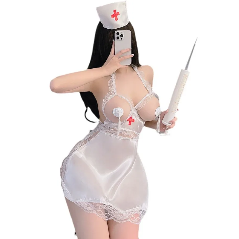 مثير ممرضة زي لعب الأدوار الملابس الداخلية مثيرة غرفة نوم ندف غير قطاع موحدة إغراء حجم كبير محاكاة شخصية الشيف