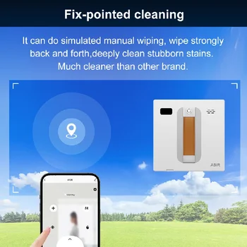 Window Vacuum Robot Cleaner ABIR WD8, Dual Ultrasonic Spray, AI intelligent Wipping, Updated Laser,Smart Home Glass Wall Washing - Image 4