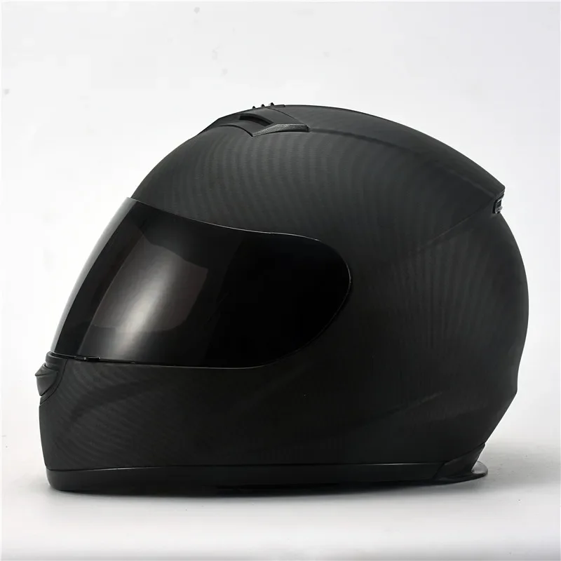 

Carbon Fiber Motorcycle Helmet Full Face Modular with Color Visor And Sun Shield Matt Black Size L (22.4-22.8 Inch)