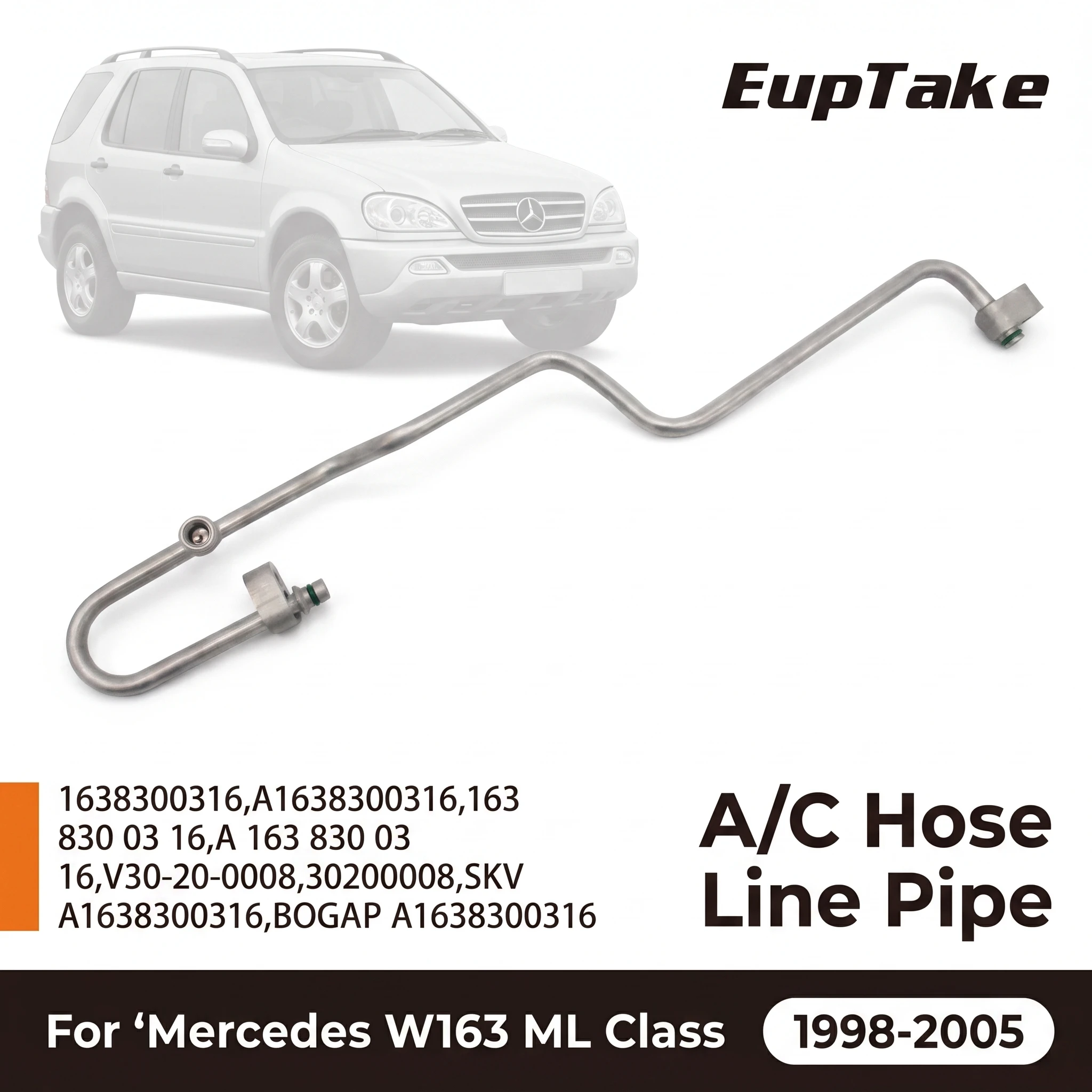 A/C Hose Line Pipe 1638300316 A1638300316 W163 AC Pipe ML320 ML350 AC Line for Mercedes W163 ML Class 1998-2005 Condenser-Drier