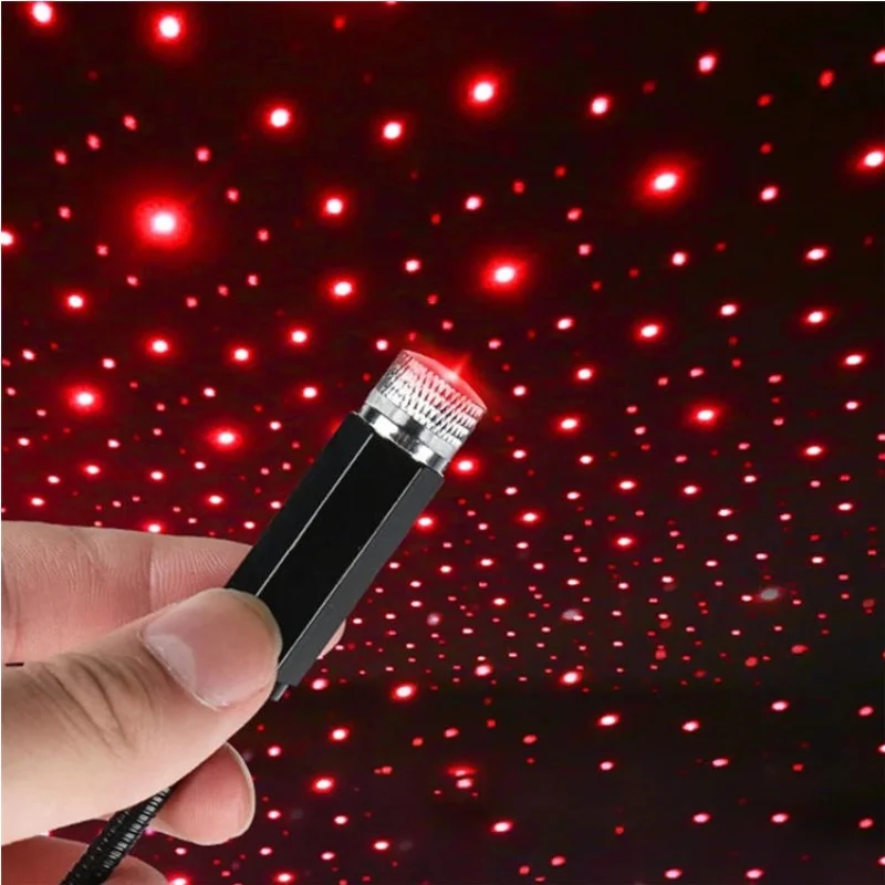 Portable Mini Decorative Lamp LED USB Adjustable Wedding Car Interior Ceiling Decor Roof Star Projector Projection Night Light