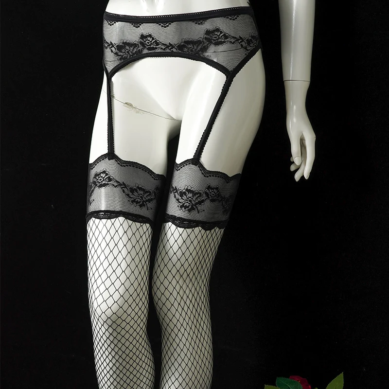 High Quality Popular Women\'s Sexy Suspender Fishnet Stockings Over Knee Comfortable Fashionable Lace Decorative High Stockings