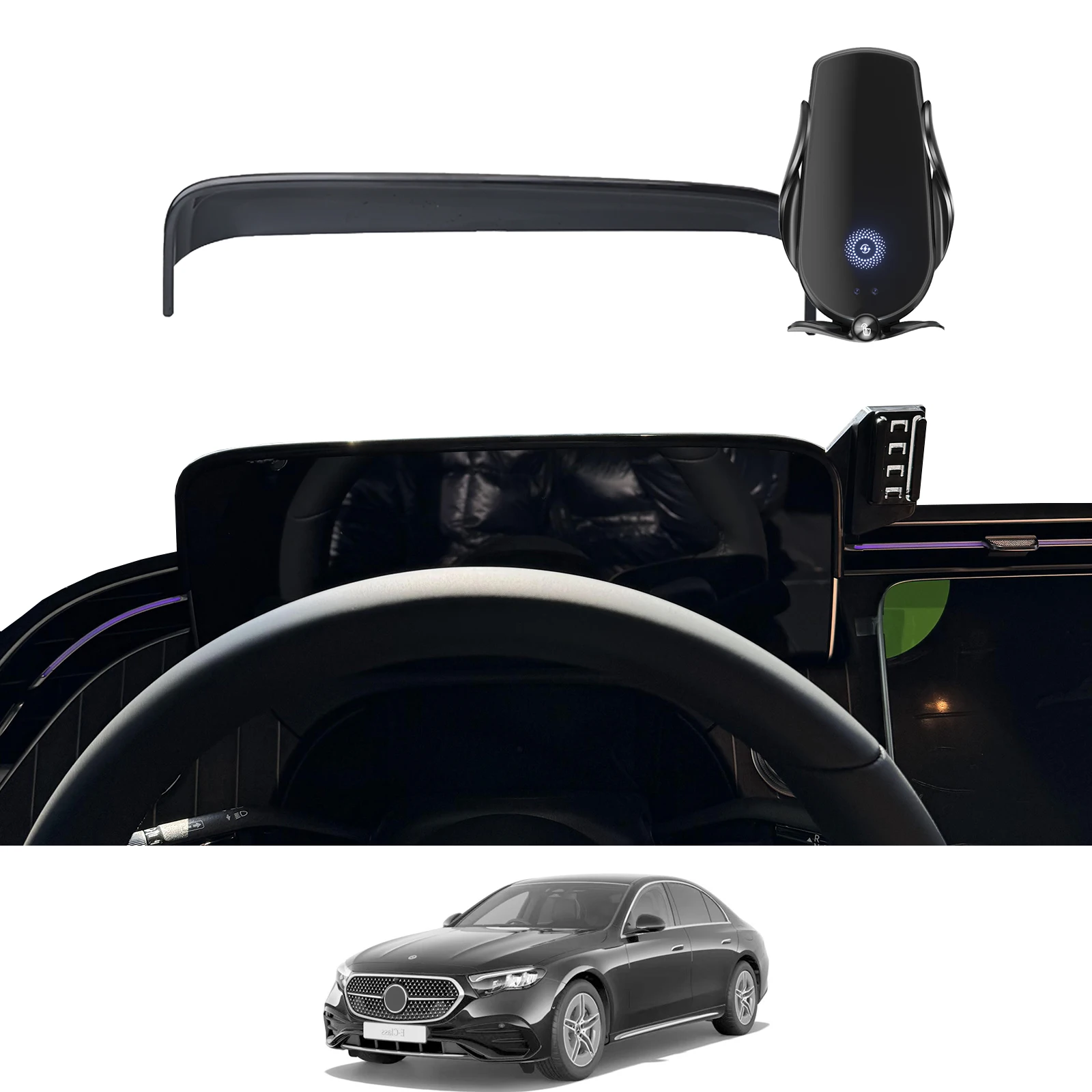 

for Benz E-Class 2024 2025 E Class W214 Phone Holder Screen Fixed Navigation Bracket Base Wireless Charging Accessories