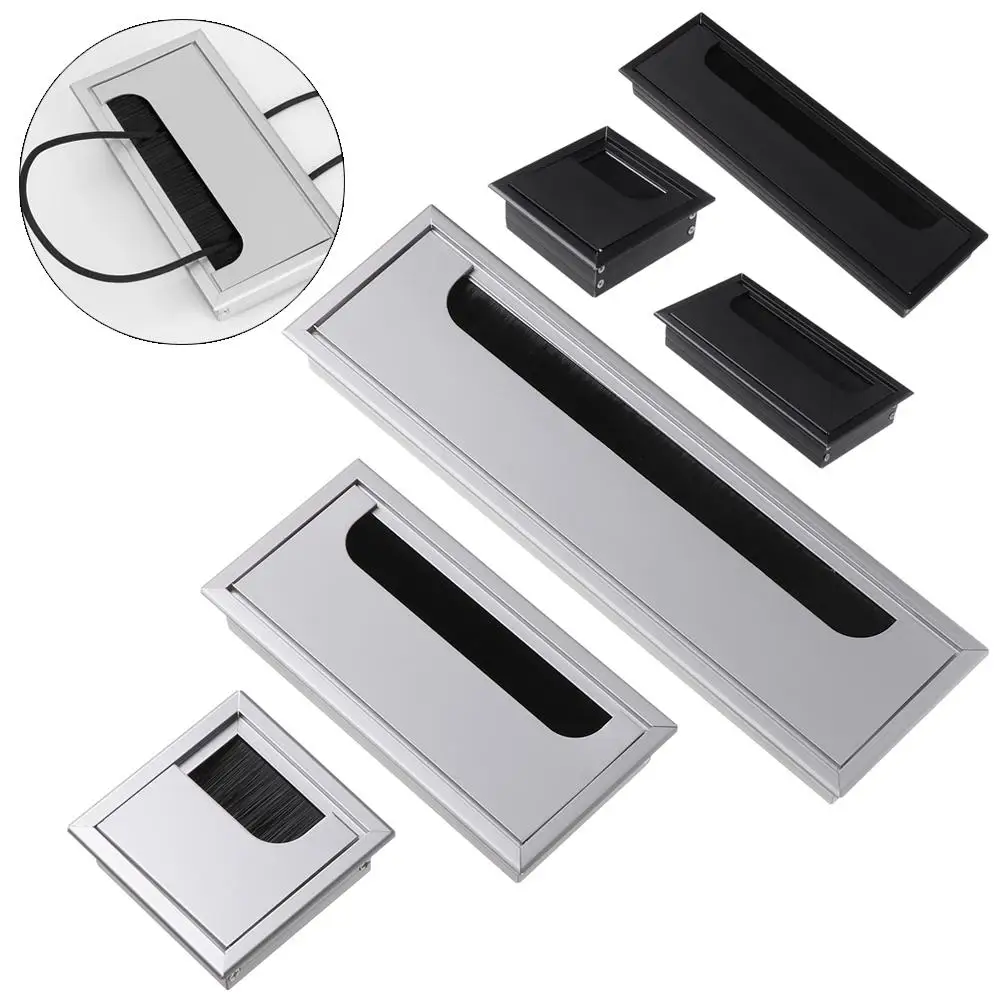 Rectangle Tidy Organizer Buckle Line Cable Clamp Desk Table Cable Fastener Line Box Computer Grommet Wire Hole Cover