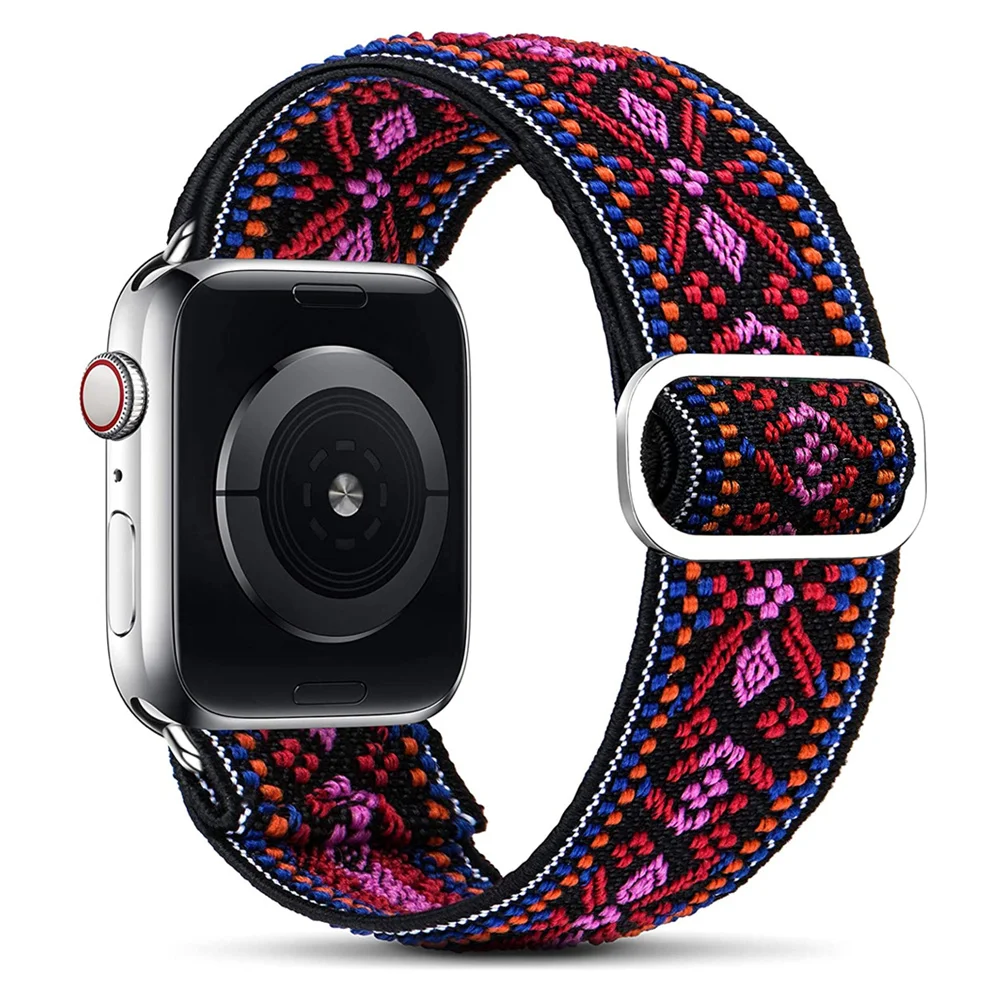 

Ремешок с петлей Solo для Apple Watch Band 40 мм 38 мм 44 мм 42 мм Scrunchie Bohemia Эластичный ремень-браслет iWatch series 6 3 4 5 se 2 Band