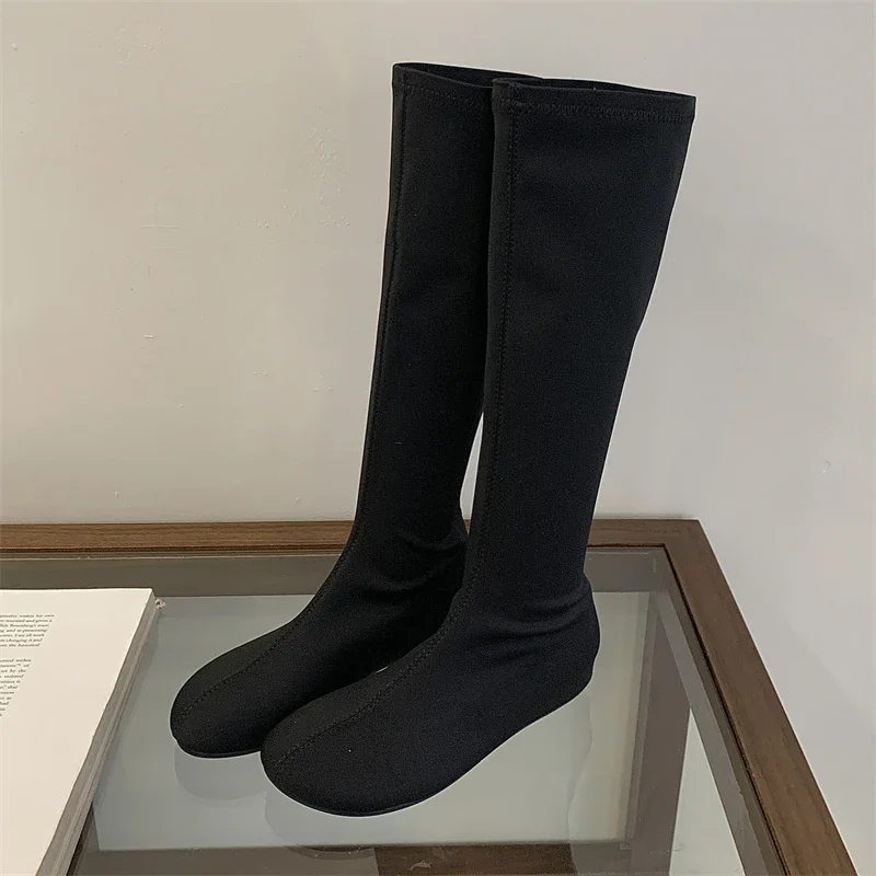 

Eilyken Fashion Punk Style Round Toe Woman Knee-High Boots 2026 Autumn Winter Low Heels Long Booties Ladies Shoes