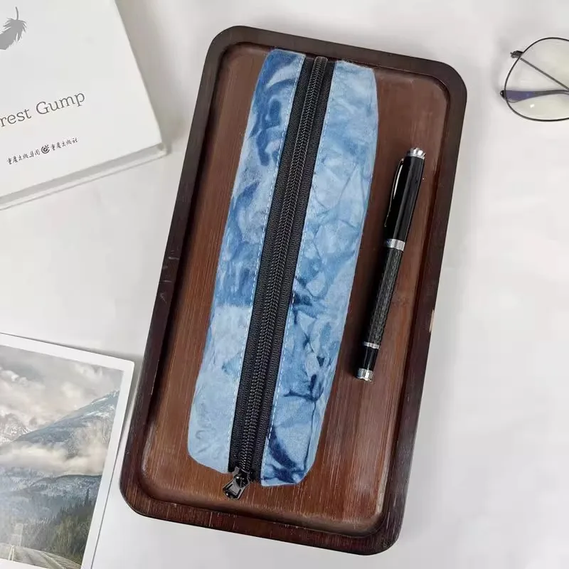 Fabric Zipper Pencil Case Large Capacity Pencil Bag Student Portable Multifunctional Stationery Box