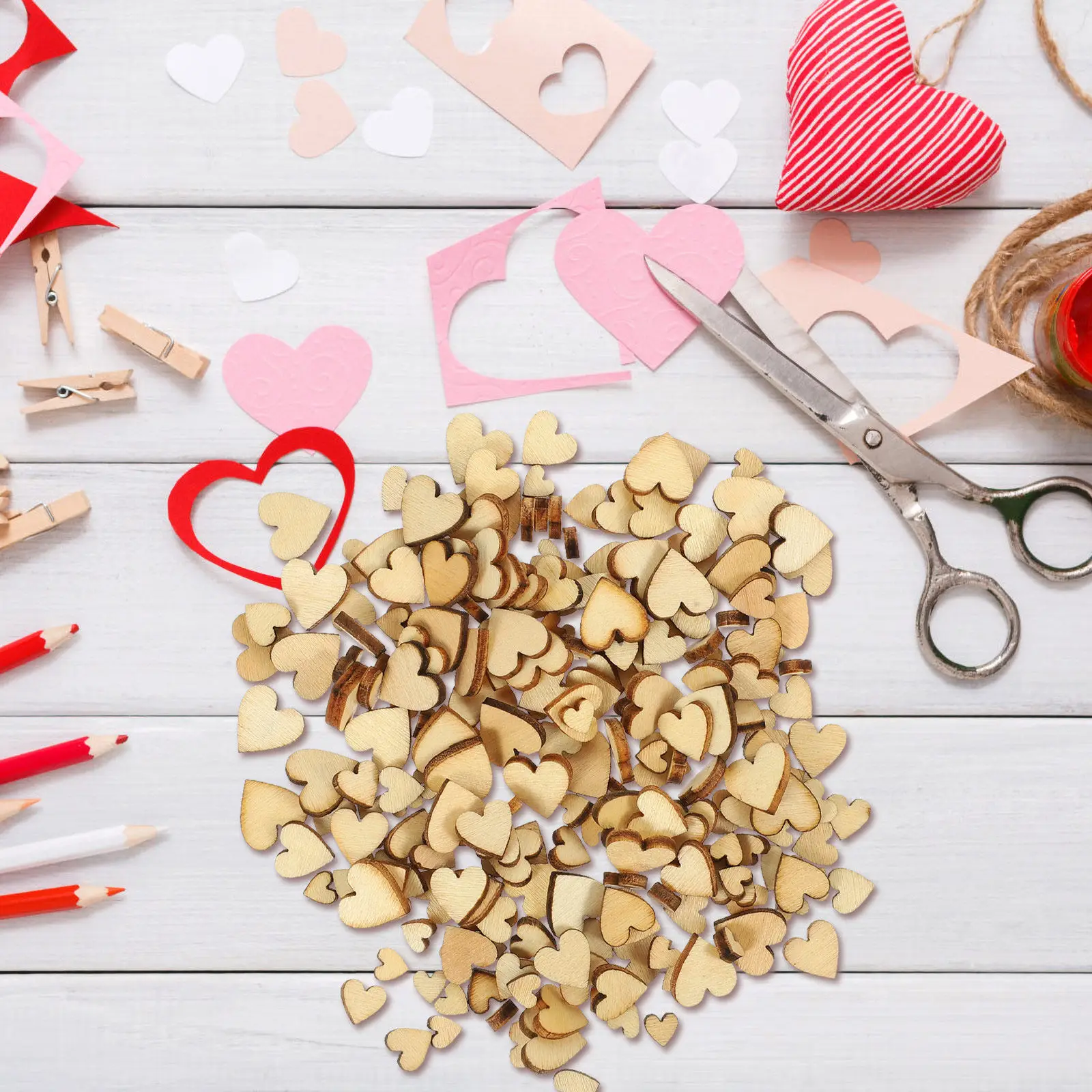 200Pcs Natural Blank Wood Slices Discs Sanded Both Sides for DIY Crafts Party Wedding Christmas Birthday Scrapbooking