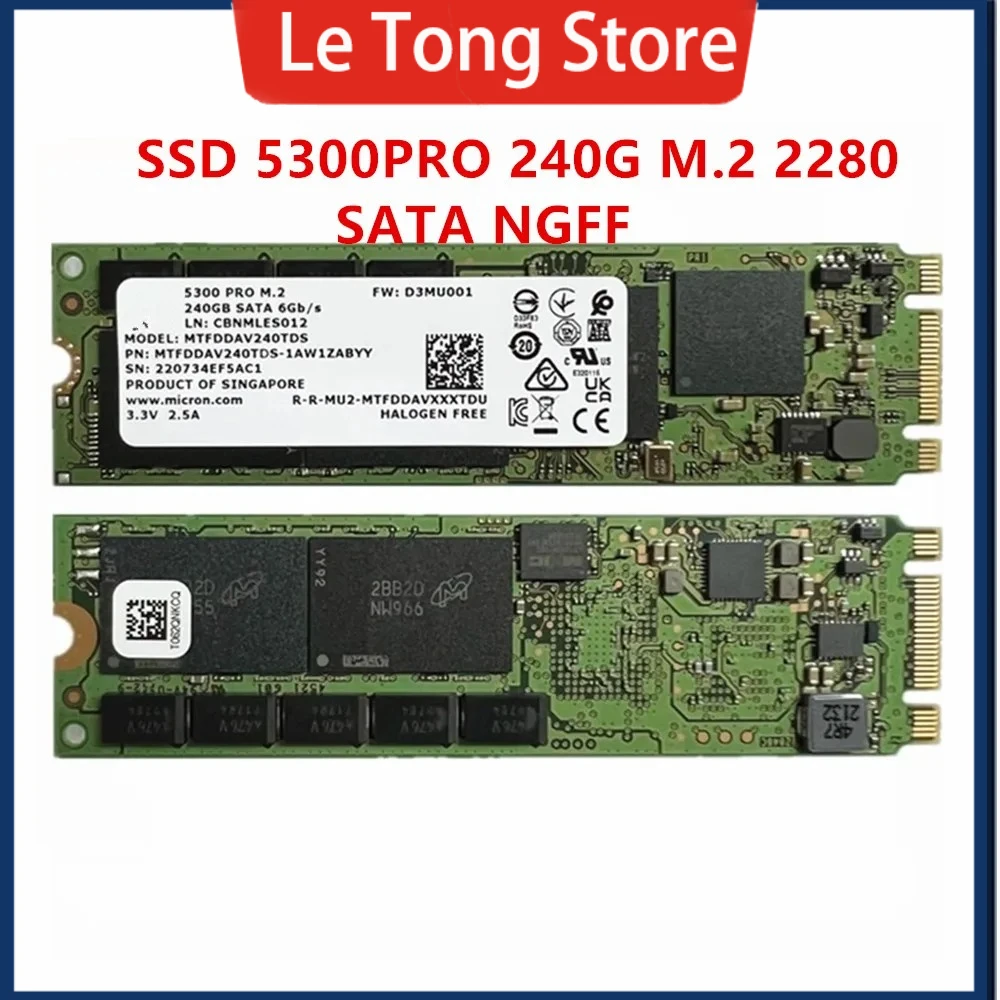 Originele Voor Micron SSD 5300PRO 240G 480G 960G 1.92TB M.2 NGFF 2280 SATA SSD Enterprise solid state drive SSD
