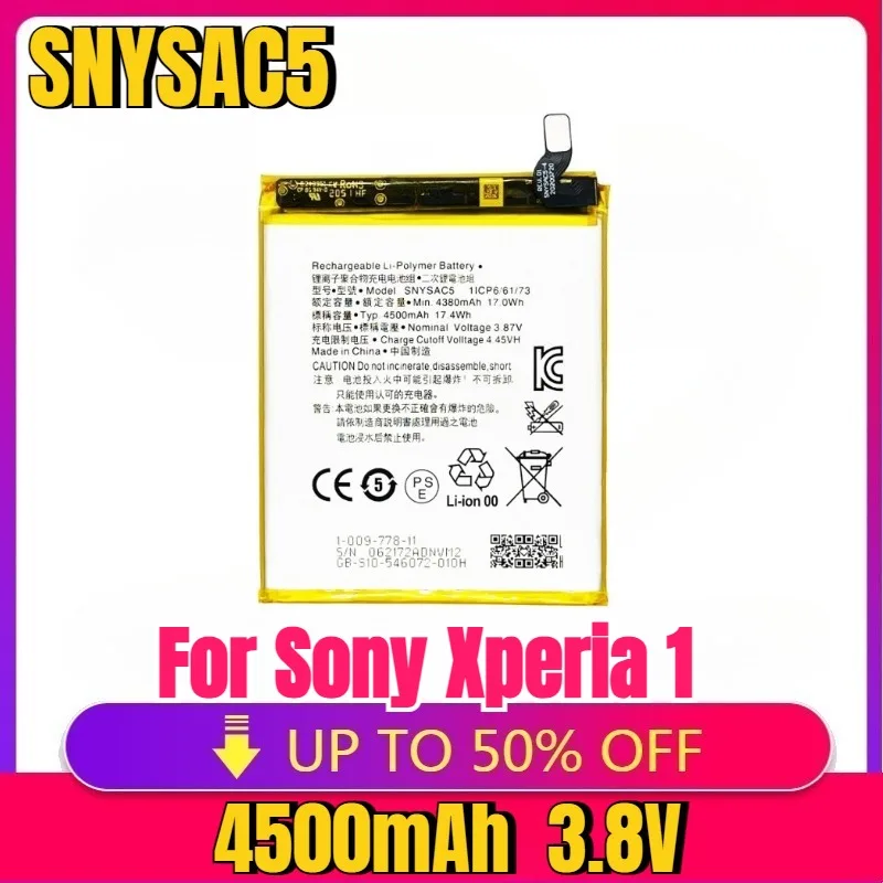 New replaceable Battery SNYSAC5 4500mAh For Sony Xperia 1iii/Xperia 1/X10iii/Xperia 10 iii/Xperia 5 III/Ace II Battery