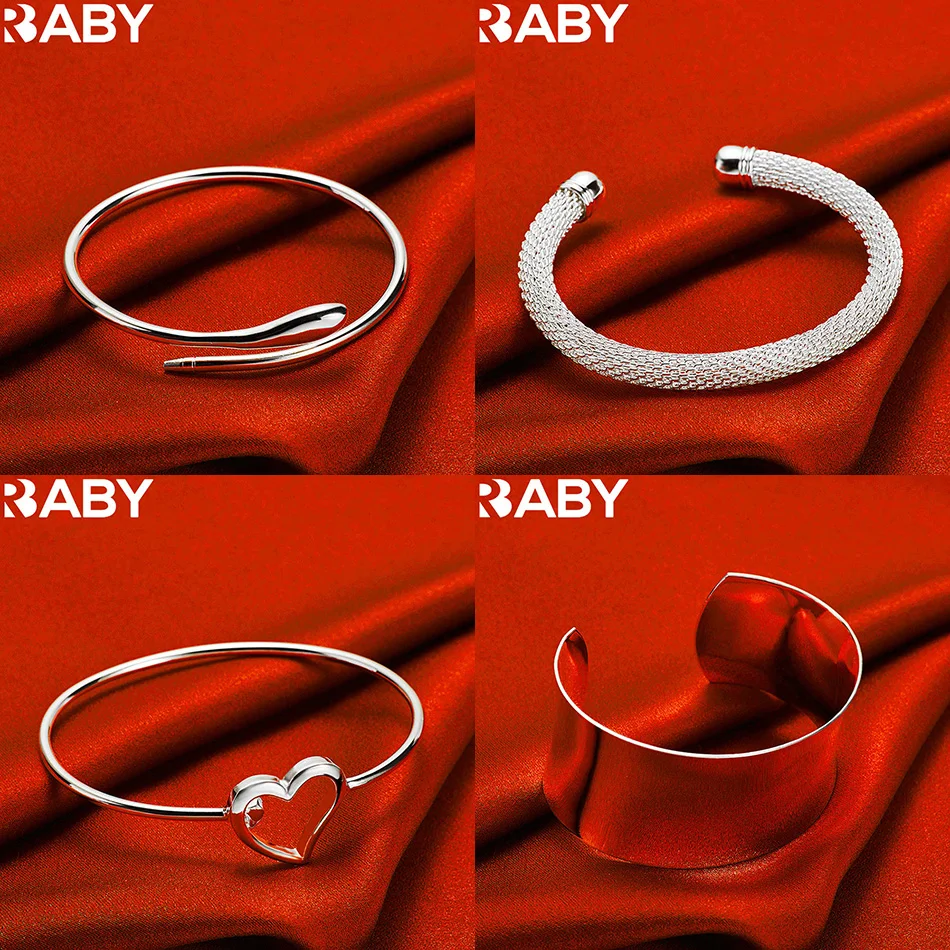 

URBABY 925 Sterling Silver Bangle Design Bracelets For Women Creativity Gifts Street All-match Party And Daily Wear