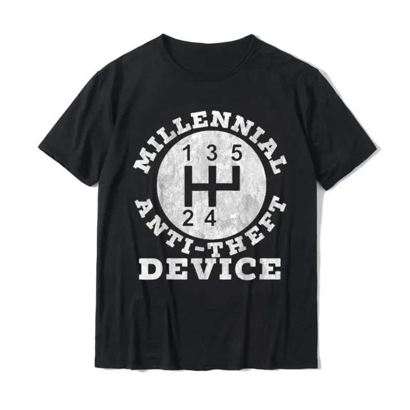 Retro men fun racing T-shirt Anti-theft device Millennium printed top short sleeve comfortable clothing street wear Harajuku