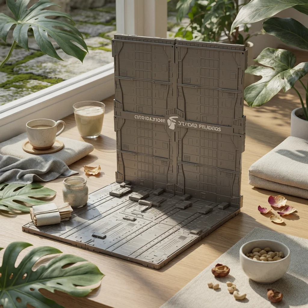 

Hangar Scene Board Futuristic-Fi Industrial Corner Scene Board Miniature Display Base Gray Plastic Scene Setting Backdrop