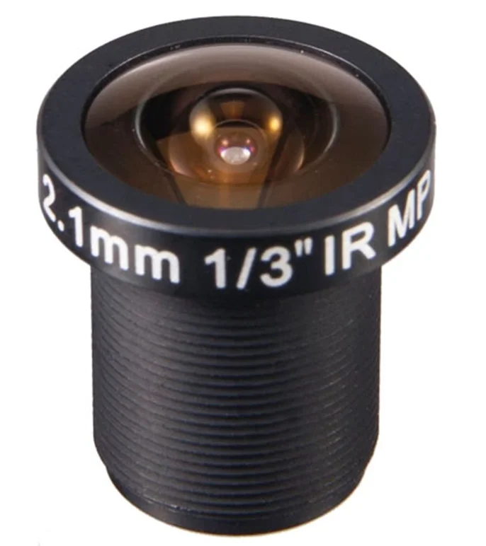 

Plastic & Glass Material F1.8 1/3" 2.1mm Low Distortion HFOV 130 Degree 5mp Wide Angle M12 M12*0.5 s Mount Cctv Board Lens