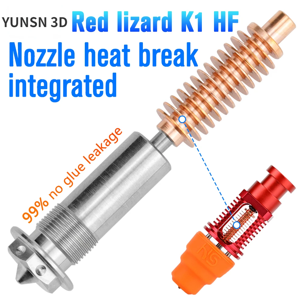 

Red Lizard K1/V5 HF High Temperature Extrusion Hotend V6 Hotend High Speed Extrusion Head for Voron 2.4 Ender 3 Pro CR10S