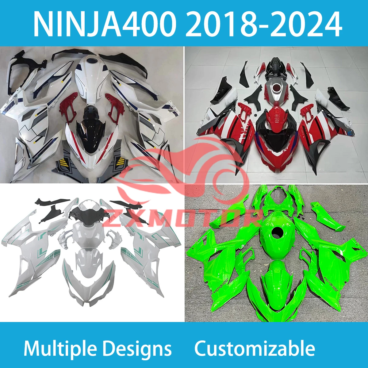 Prime Fairing Kit NINJA400 2018 2019 2020 2021 2022 2023 2024 Motorcycle Fairings Injection for Kawasaki EX400R 18-24 New