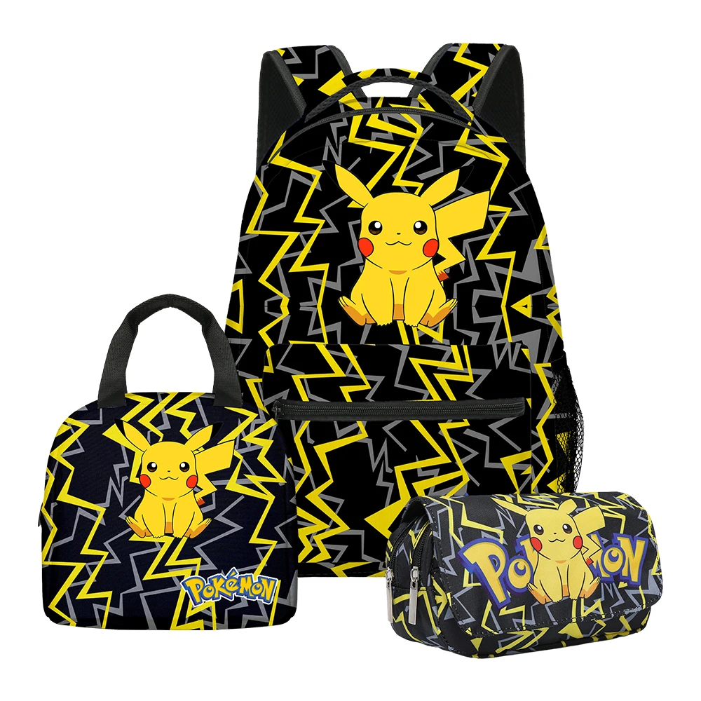 MINISO Pikachu Pet Elf Pokemon Pikachu Primary and Middle School Students Schoolbag Boys Girl Anime Cartoon School Bag Mochila