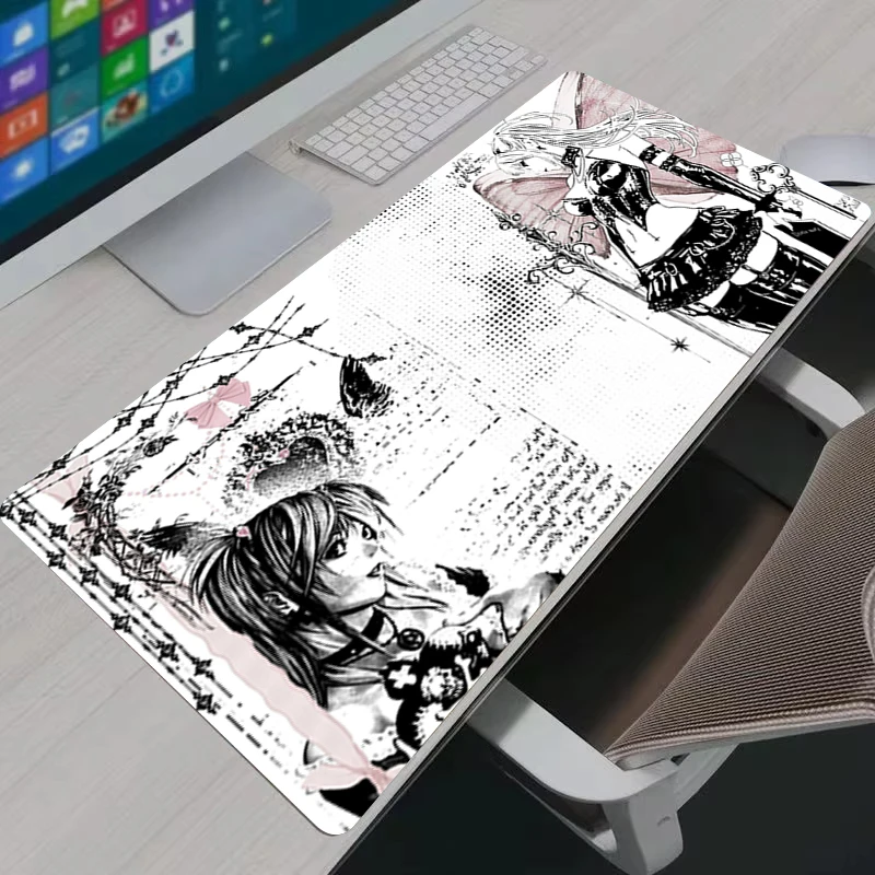 Anime Black White Girl Mouse Pad Misa Amane Mice Mat Death Note Mousepad Computer Laptop Gaming PC Non-slip Rubber Keyboard Pads